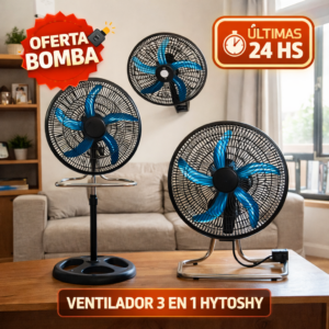 Ventilador Hytoshy,3 En 1 De Pie, Turbo, Pared 3 Velocidades